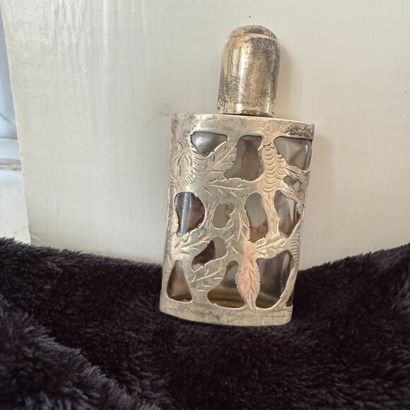 Rare Vintage 925 Sterling Silver And Glass Mini Perfume Bottle Mexico - Picture 8 of 9
